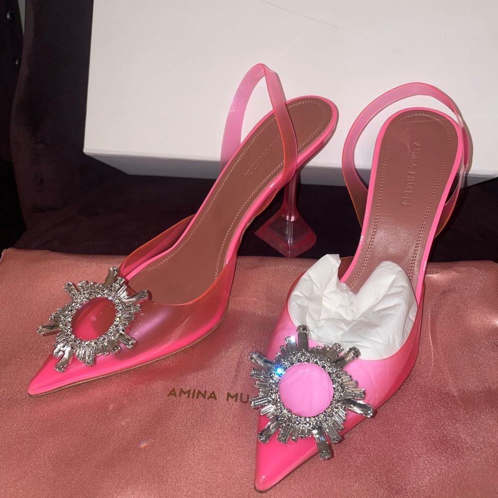 Begum glass slingback amina muaddi